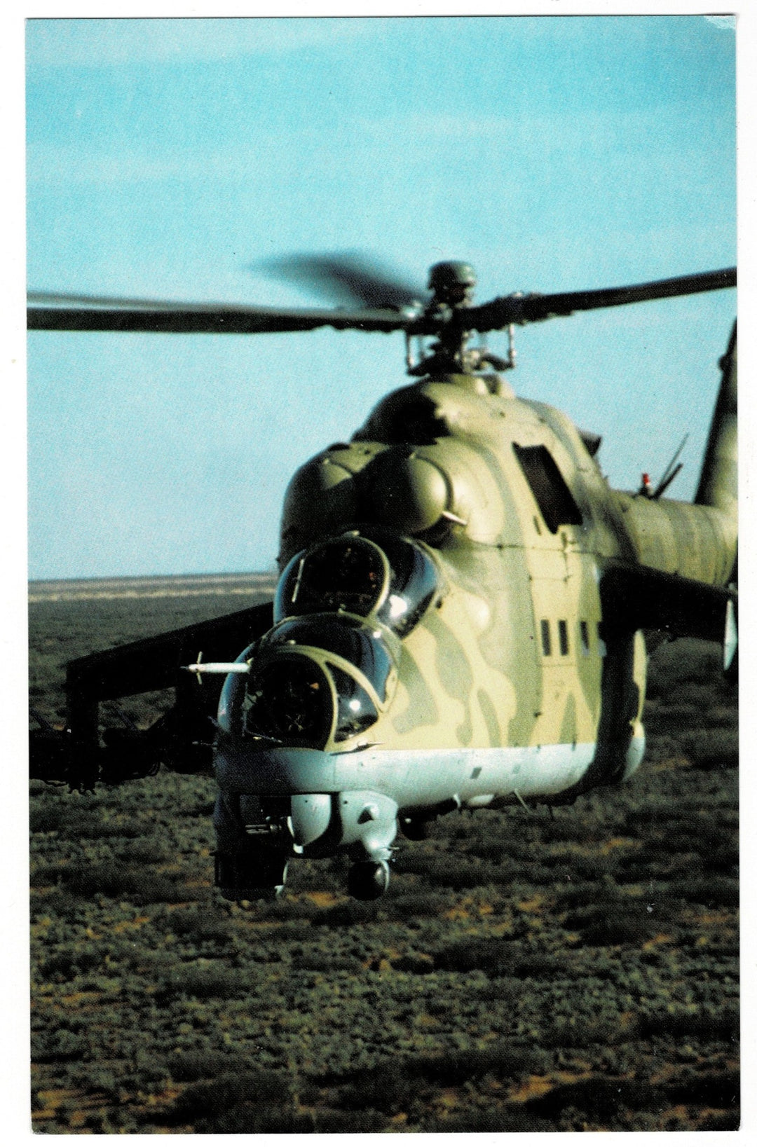 2000s Mi-24 Hind Attack Helicopter Gunship Vintage Aviation Postcard.