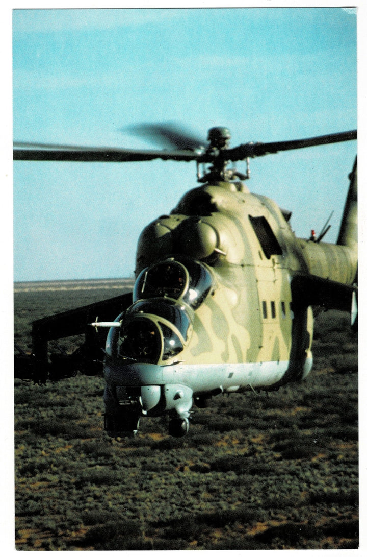 2000s Mi-24 Hind Attack Helicopter Gunship Vintage Aviation Postcard.