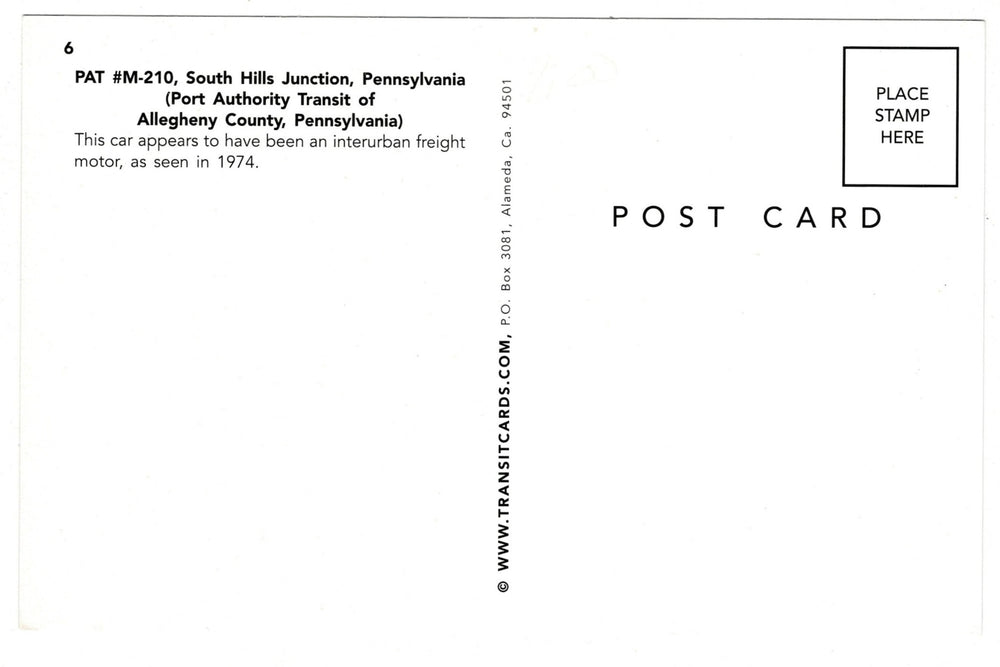 Back of a postcard with text and a stamp placeholder.