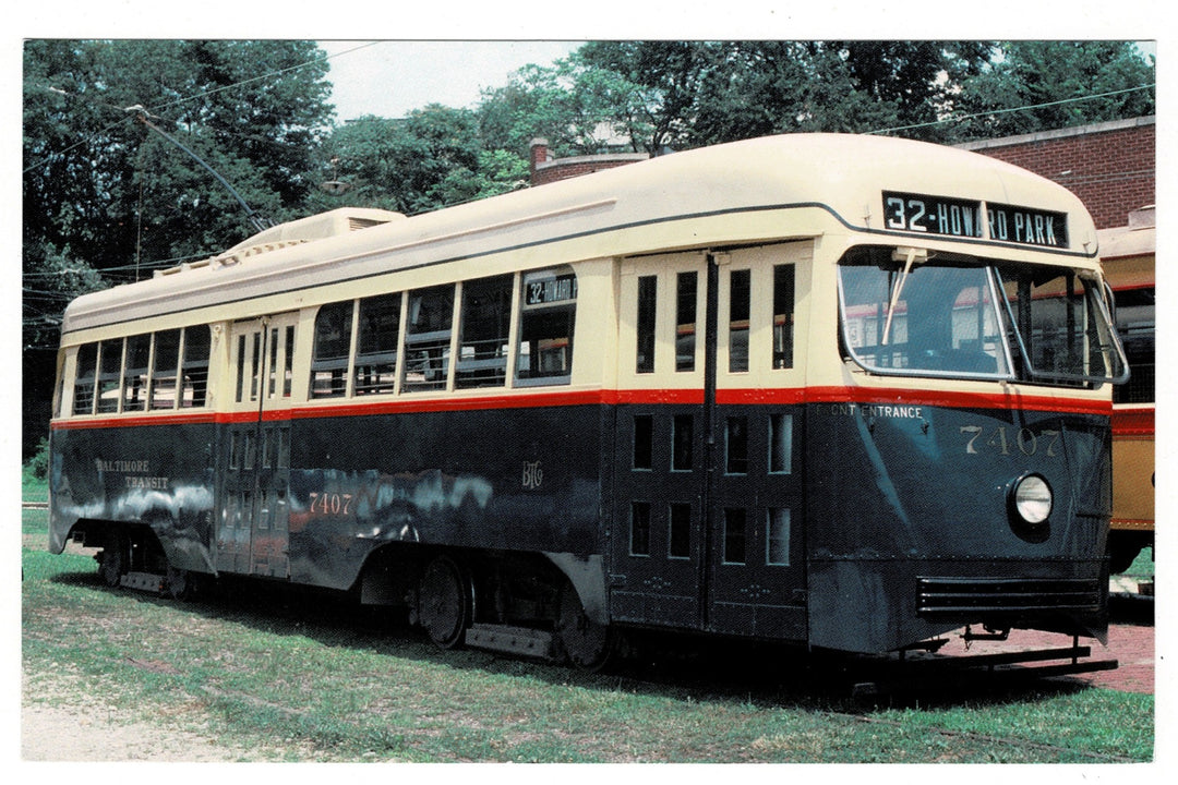 Baltimore Transit Streetcar Vintage Railroad Postcard.