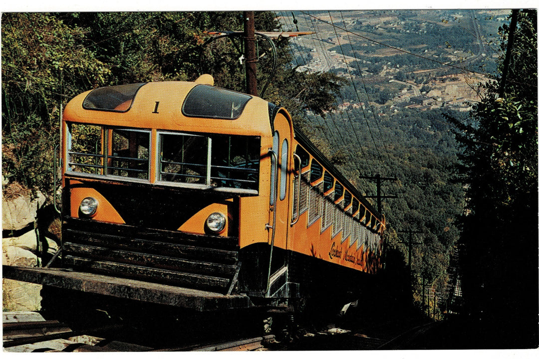  1956 Lookout Mountain Cable Car, Tennessee Vintage Railroad Postcard.