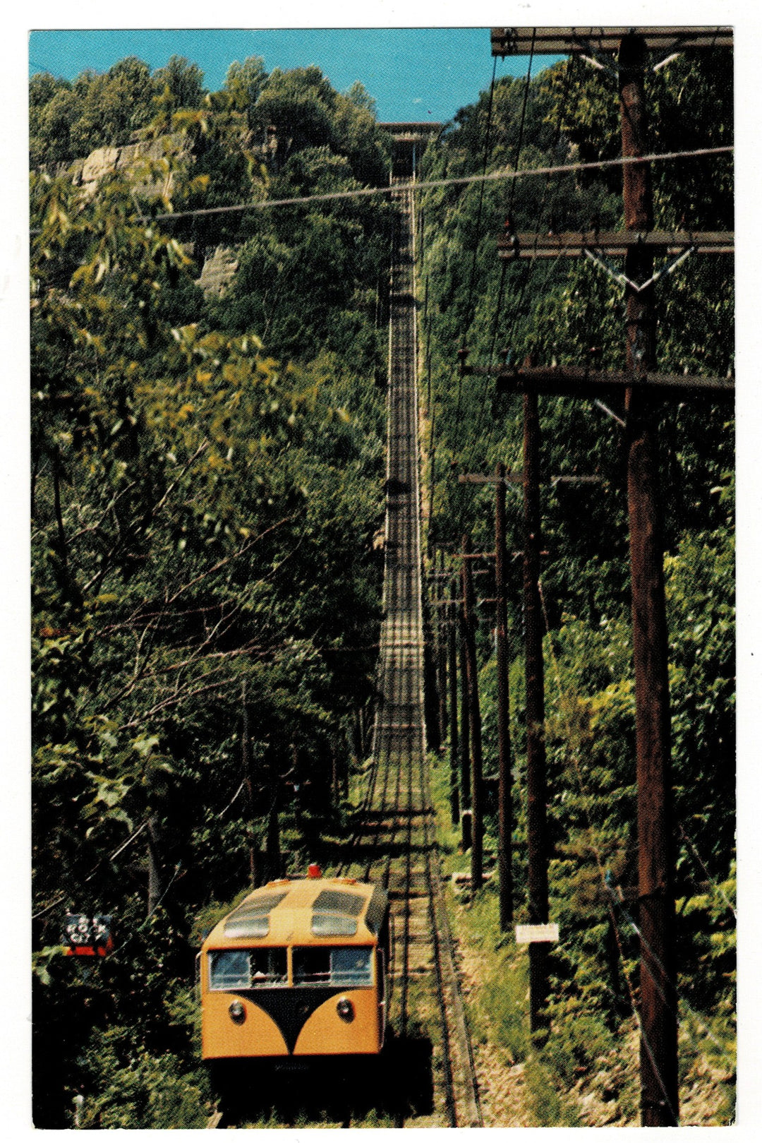  1955 Lookout Mountain Incline Cable Car Vintage Railroad Postcard.