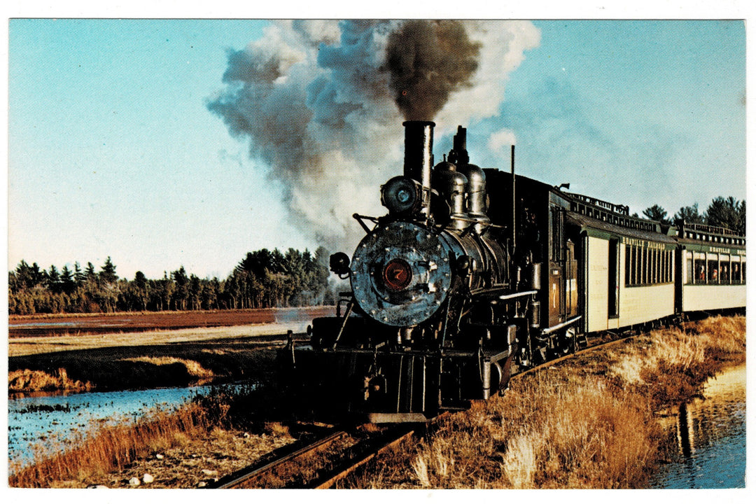 1960s Edaville Steam Engine No 7 Vintage Railroad Postcard.