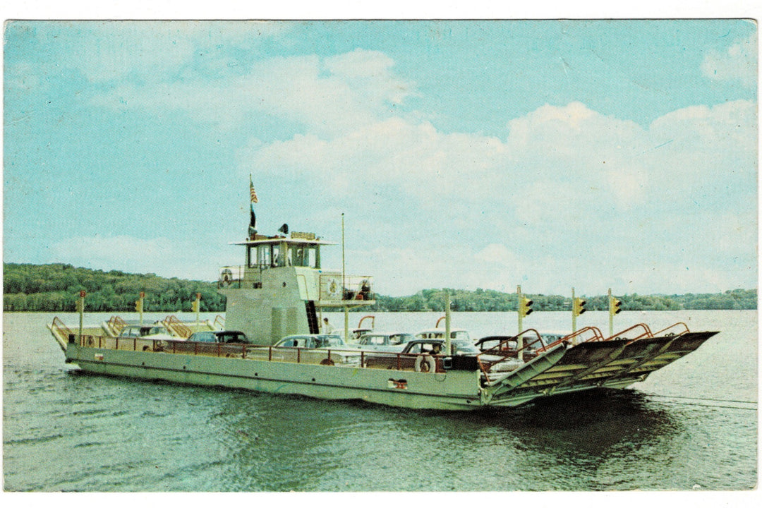 Colsac II Wisconsin River Ferry Boat Vintage Transportation Postcard.