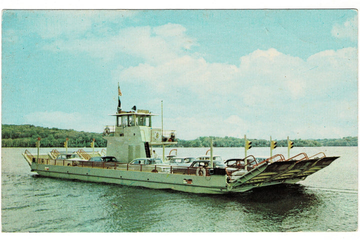 Colsac II Wisconsin River Ferry Boat Vintage Transportation Postcard.