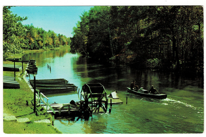  1952 Fishing at Mouth of Platte River Michigan Vintage Postcard.