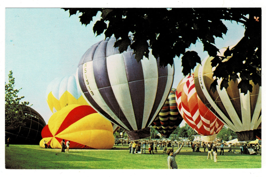1970s Hot Air Balloon Festival in Rochester, Michigan Vintage Postcard.