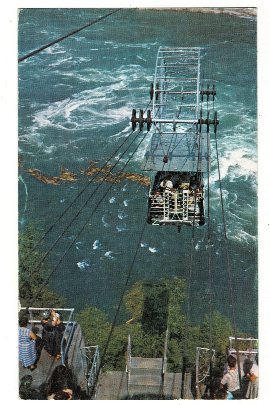 1950s Cable Car Ride Over Niagara Falls Whirlpool Vintage Postcard.