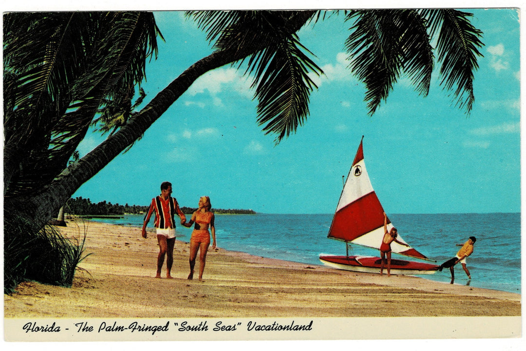 1960s Florida Beach Bliss vintage Postcard.