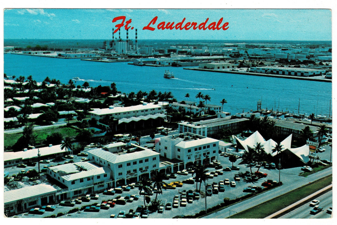 1965 Aerial View Fort Lauderdale, Florida Vintage Postcard.