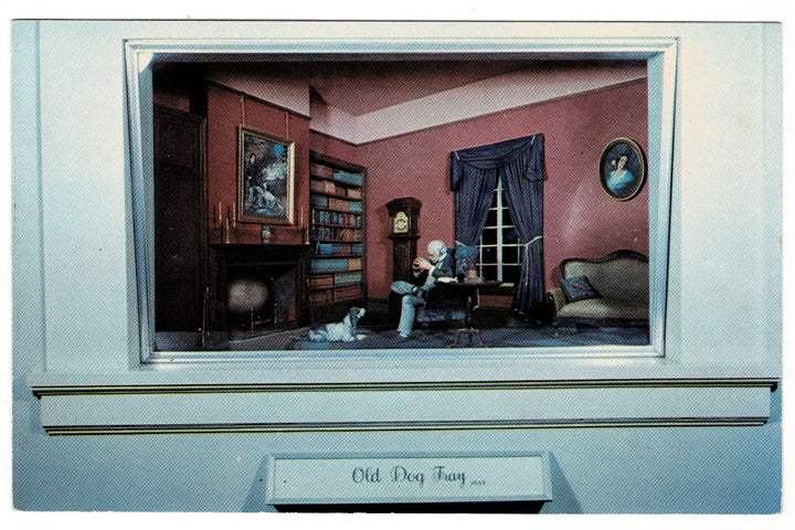  1960s Old Dog Tray Diorama White Springs Florida Vintage Postcard.