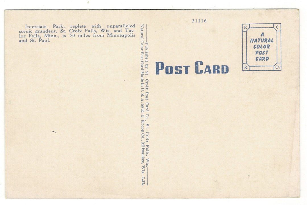 Wall Road St. Croix Falls, Wisconsin Vintage Postcard.