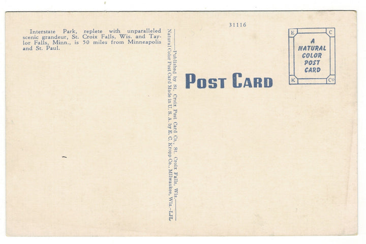 Wall Road St. Croix Falls, Wisconsin Vintage Postcard.