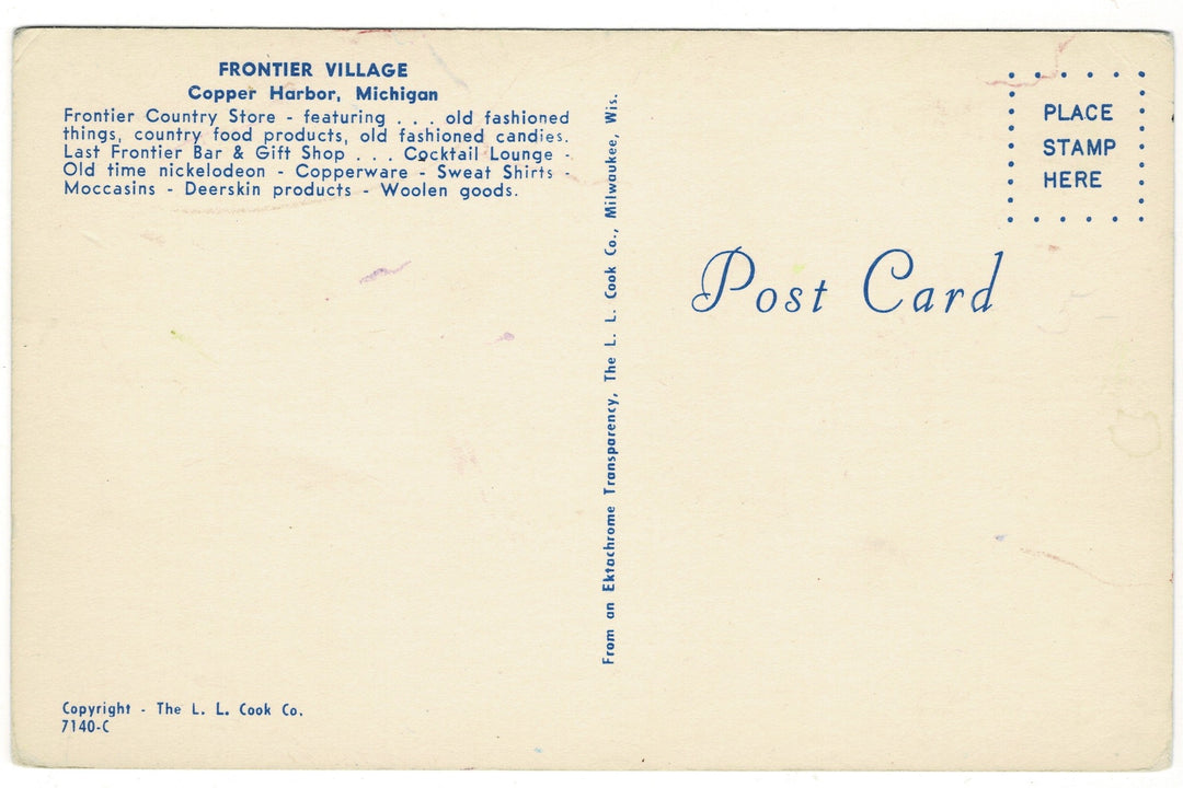 Frontier Village Old Country Store Copper Harbor Michigan Vtg Postcard,
