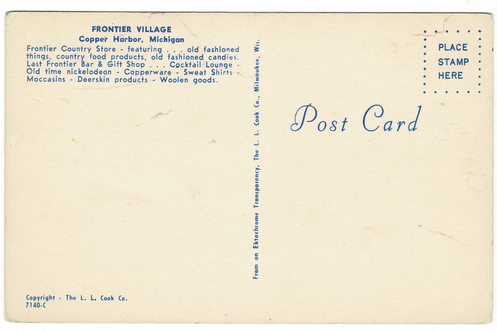 Frontier Village Old Country Store Copper Harbor Michigan Vtg Postcard,