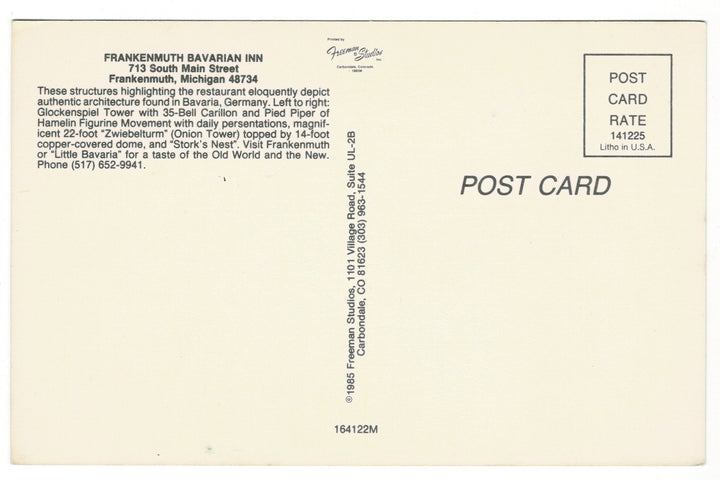  1985 Bavarian Inn, Frankenmuth, Michigan Vintage Postcard,