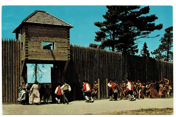  1966 Fort Michilimackinac, Mackinaw City, Michigan Vintage Postcard.