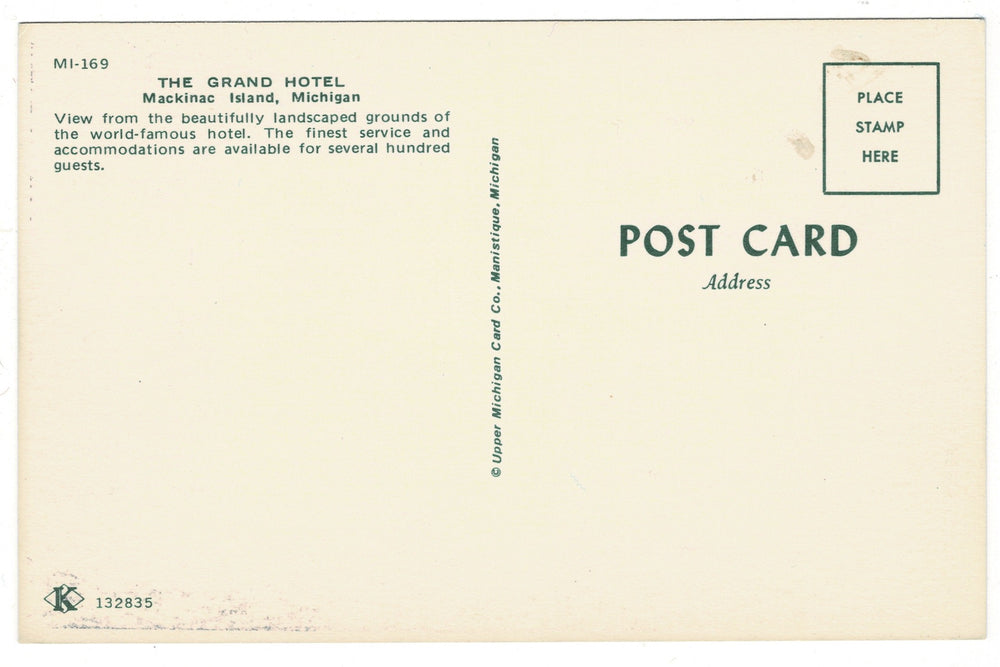  1970s The Grand Hotel, Mackinac Island Michigan Vintage Postcard.