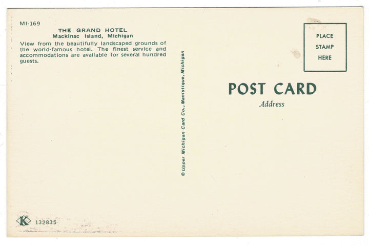  1970s The Grand Hotel, Mackinac Island Michigan Vintage Postcard.