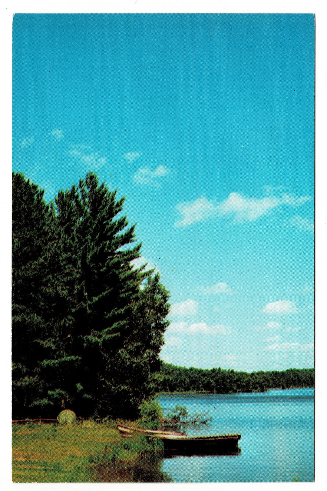 1960s Wisconsin Vacationland Tranquil Lake Scene Vintage Postcard.