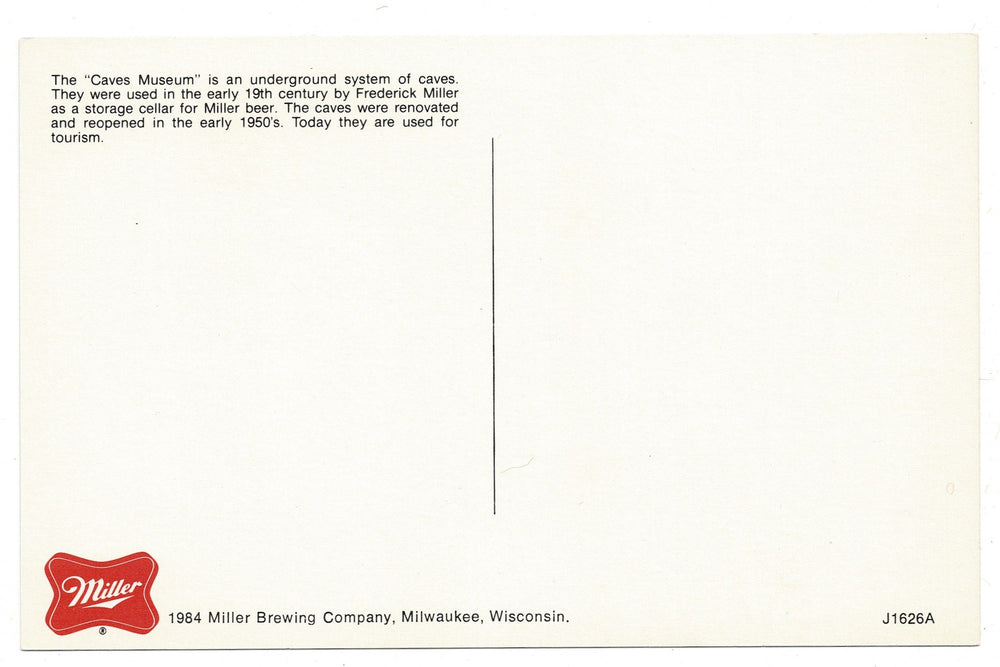 1984 Miller High Life Caves, Milwaukee Wisconsin Vintage Postcard.