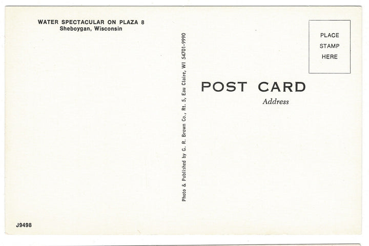 1980s Water Spectacular Plaza 8 Sheboygan Wisconsin Vintage Postcard.