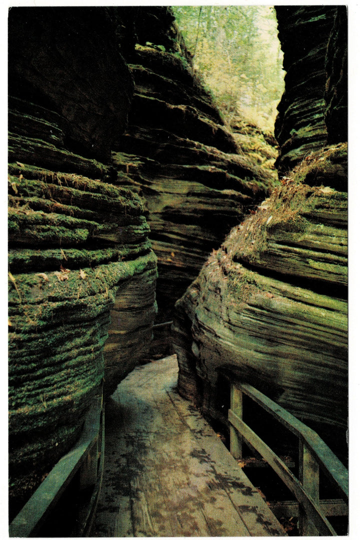 1965 Fat Man’s Misery, Witches Gulch, Wisconsin Dells Vintage Postcard.