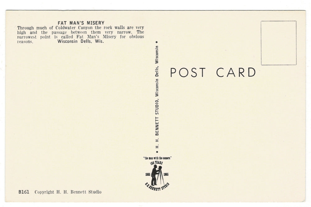1965 Fat Man’s Misery, Witches Gulch, Wisconsin Dells Vintage Postcard.