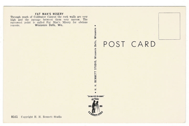 1965 Fat Man’s Misery, Witches Gulch, Wisconsin Dells Vintage Postcard.