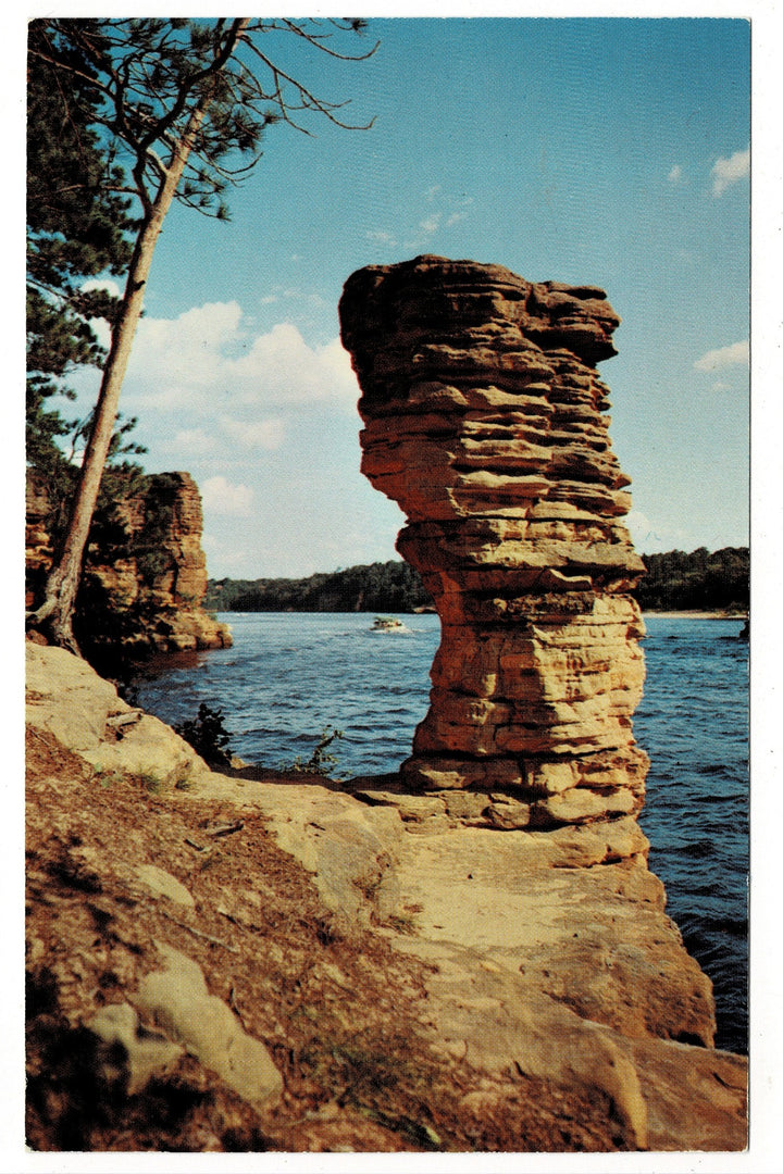  1965 Chimney Rock, Wisconsin Dells Vintage Postcard.