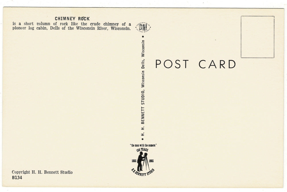  1965 Chimney Rock, Wisconsin Dells Vintage Postcard.