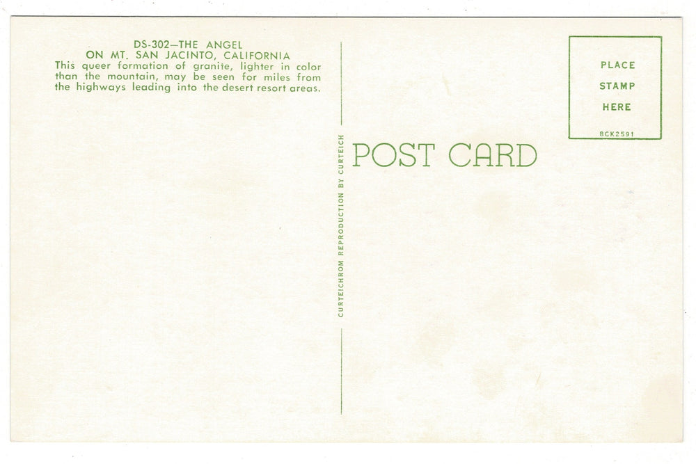 1958 The Angel on Mt. San Jacinto, Palm Springs, California.
