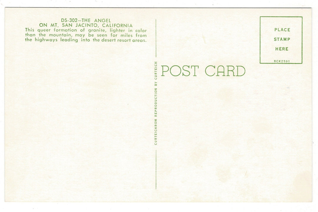 1958 The Angel on Mt. San Jacinto, Palm Springs, California.