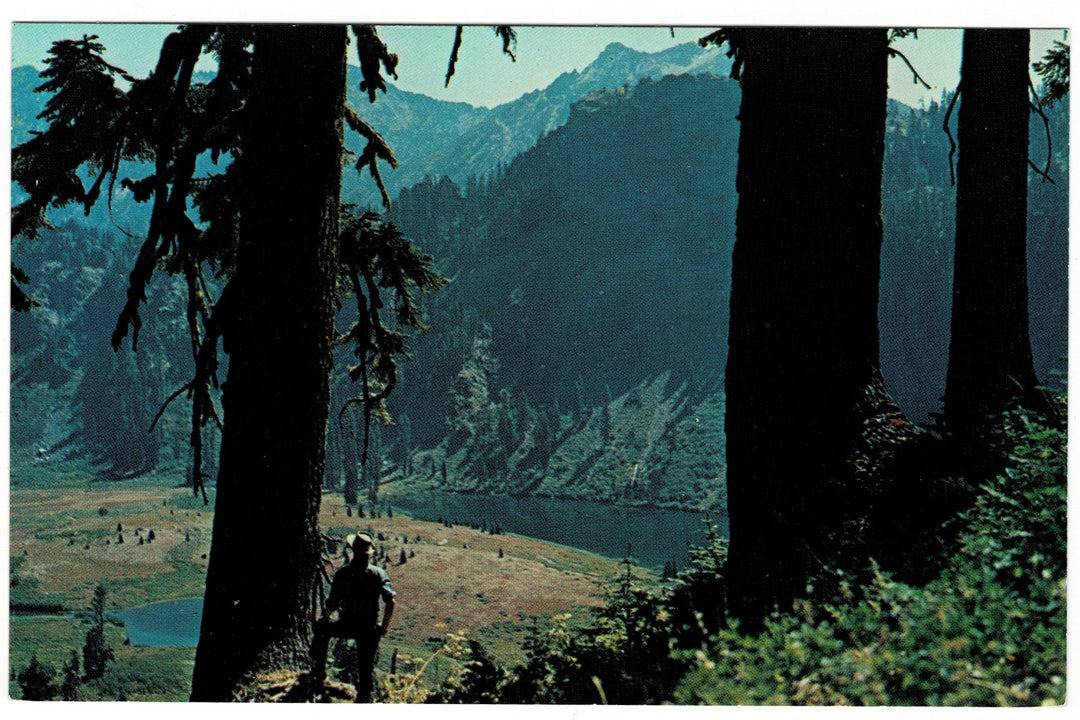 1959 Skyhigh Lake Siskiyou Marble Mountains CA Vintage Postcard.