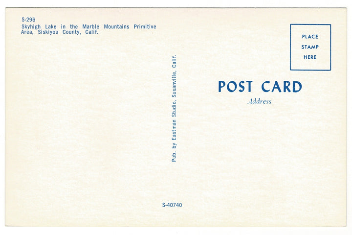 1959 Skyhigh Lake Siskiyou Marble Mountains CA Vintage Postcard.