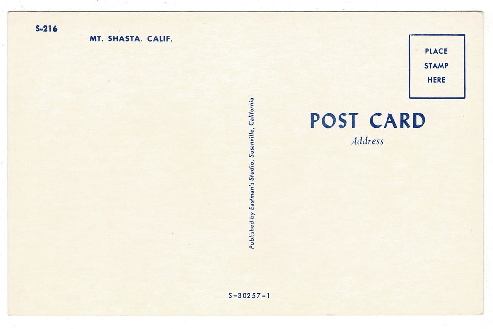 1959 Mount Shasta at Dusk, California Vintage Postcard.