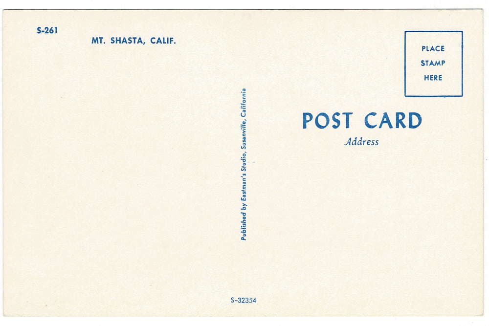1959 Mount Shasta Southern Flank from Panther Meadows CA Vtg Postcard.