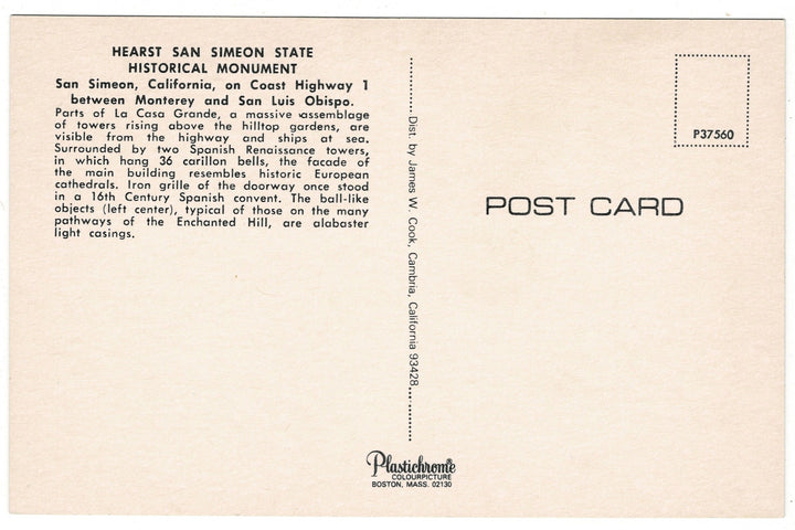 1960s La Case Grande Hearst Castle California Vintage Postcard.