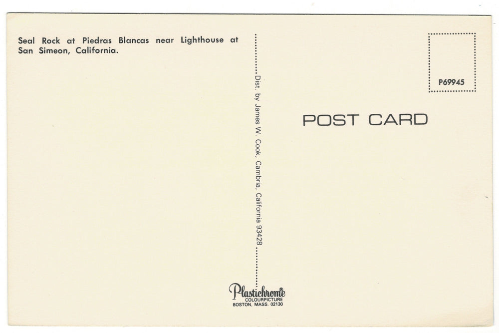 1960s Seal Rock Piedras Blancas San Simeon California Vintage Postcard.