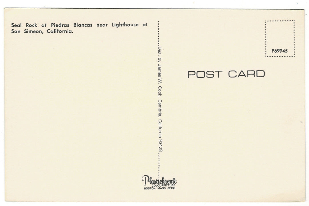 1960s Seal Rock Piedras Blancas San Simeon California Vintage Postcard.