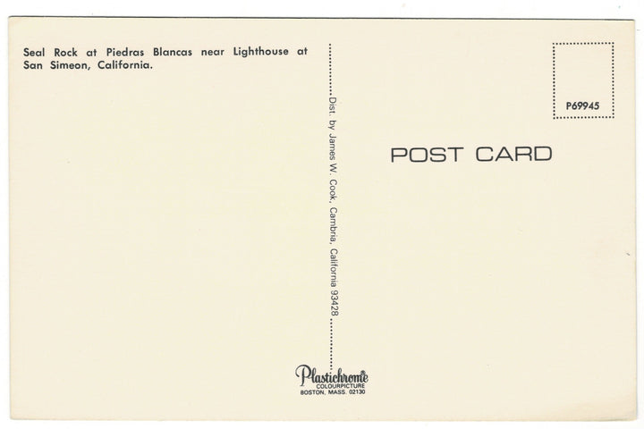 1960s Seal Rock Piedras Blancas San Simeon California Vintage Postcard.