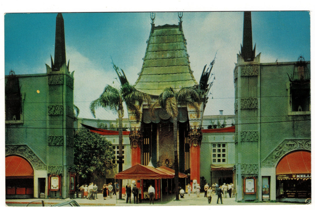 1950 Grauman's Chinese Theatre in Hollywood California Vintage Postcard.