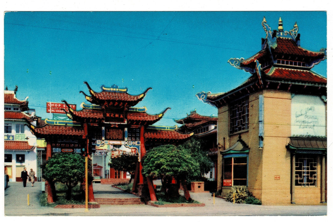1950s Central Plaza, Chinatown, Los Angeles, California Vintage Postcard.