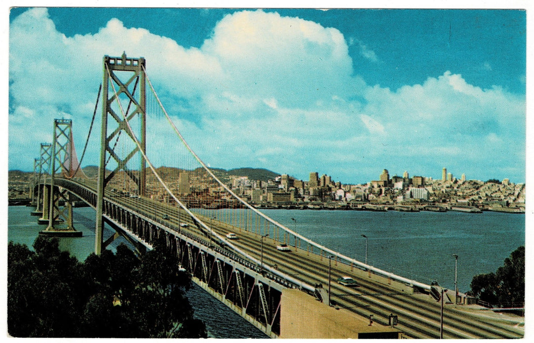 1960s San Francisco–Oakland Bay Bridge California Vintage Postcard.