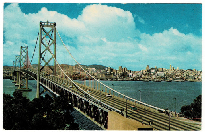 1960s San Francisco–Oakland Bay Bridge California Vintage Postcard.