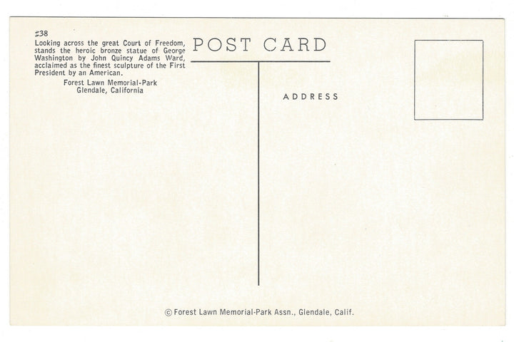 1950s Court of Freedom Forest Lawn-Glendale California Vtg Postcard.