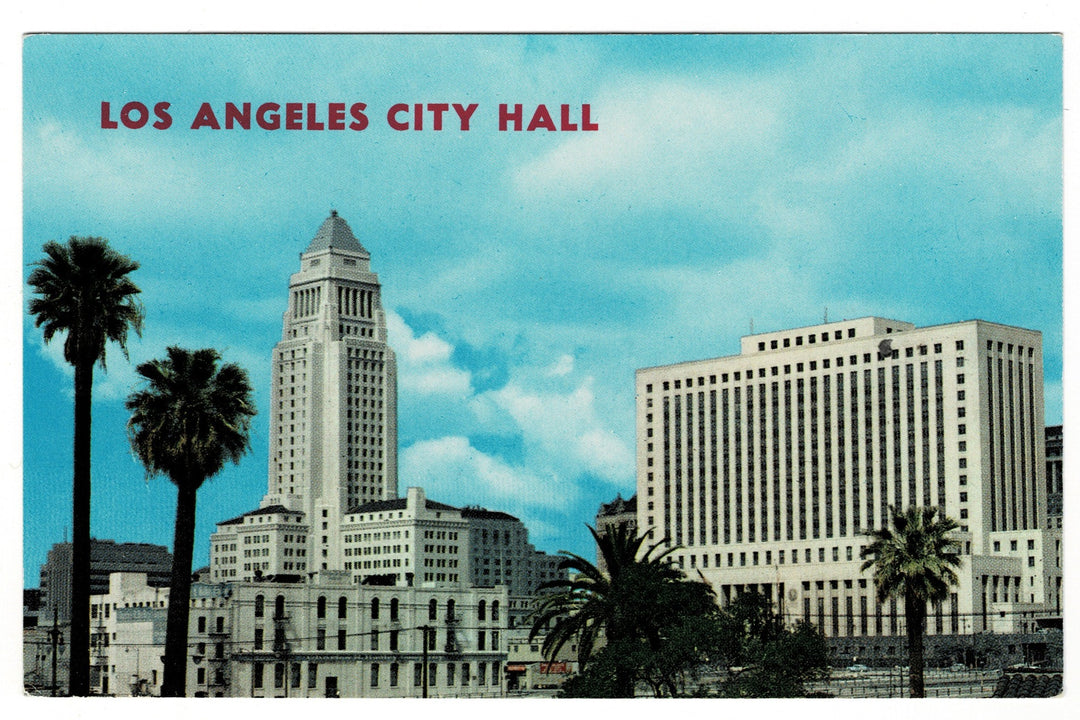 1960 Downtown Los Angeles Civic Center Vintage Postcard.