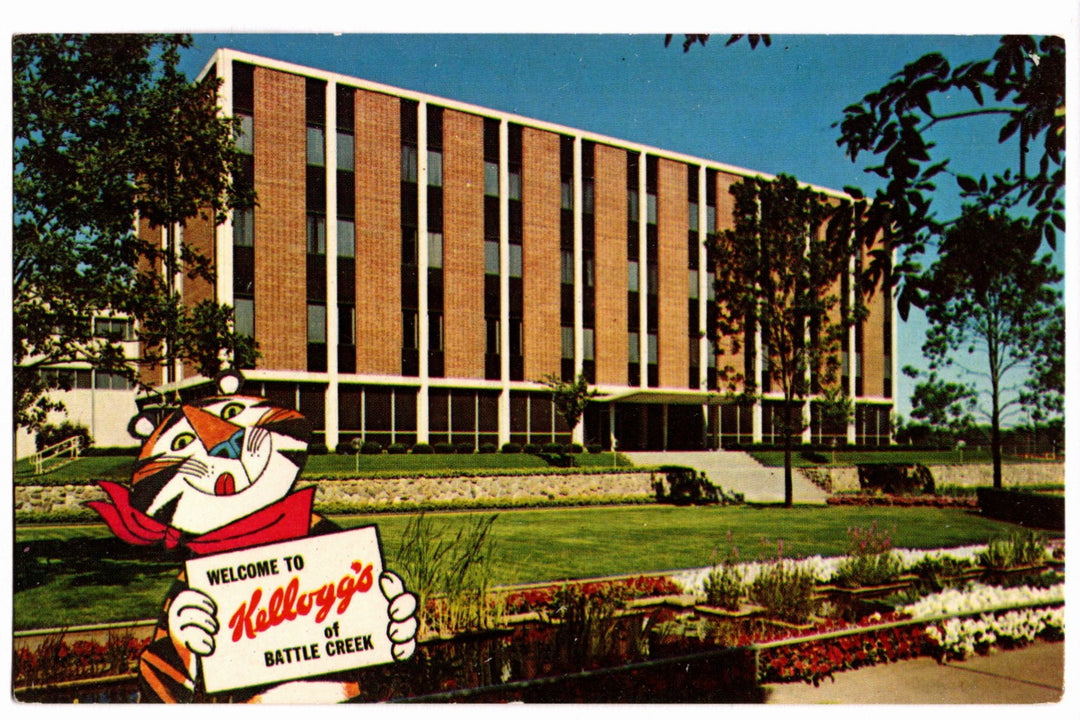 1960s Kellogg Company Headquarters Battle Creek MI Vintage Postcard.