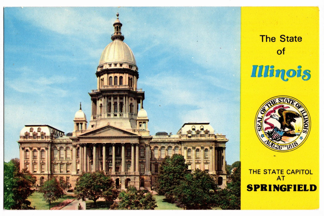 1960s Illinois State Capitol Springfield Illinois Vintage Postcard.