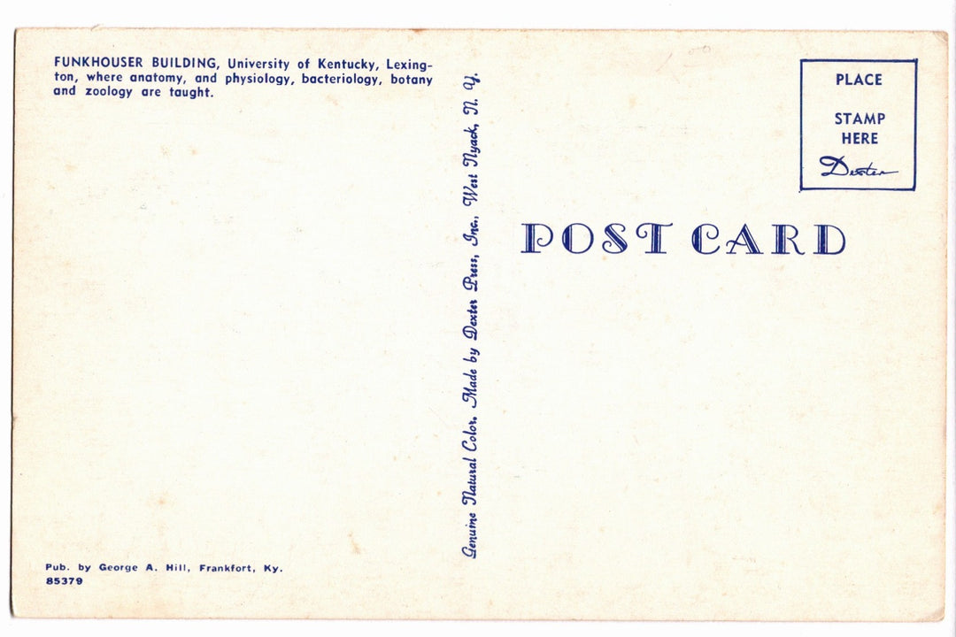 1955 Funkhouser Building at University of Kentucky Vintage Postcard.